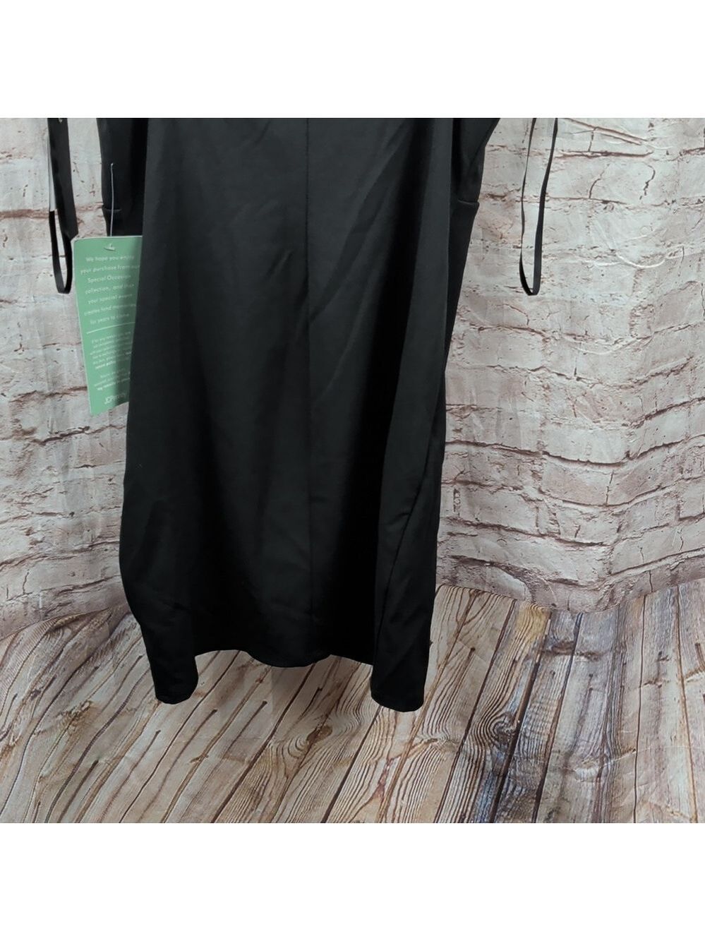 Elegant Black Spaghetti Strap Dress City Triangles XL New Nwt - Picture 8 of 8